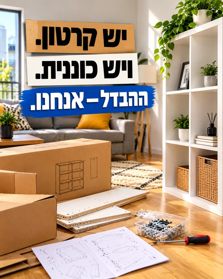 יש קרטון. ויש כוננית. ההבדל — אנחנו.